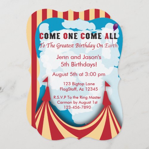 Circus Birthday Invitation