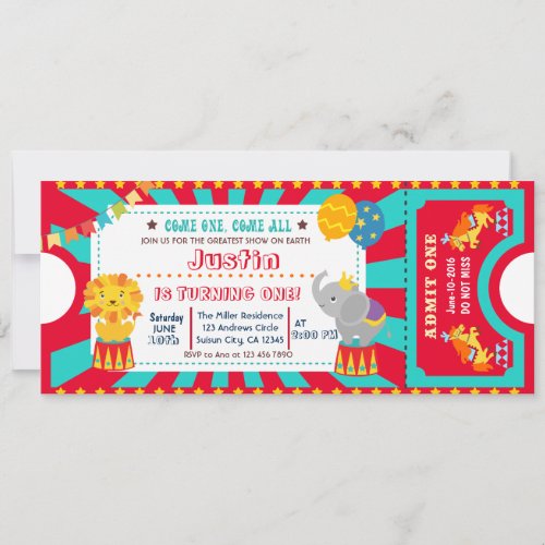 Circus Birthday invitation