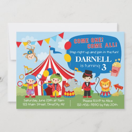 Circus Birthday Invitation