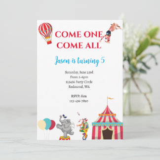 Circus Birthday Invitation | Carnival Invitation