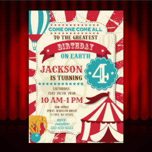 Circus Birthday Invitation Carnival Invite