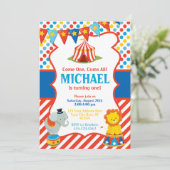 Circus Birthday Invitation - Carnival Theme (Standing Front)