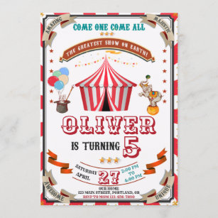 Vintage Carnival Birthday Invitations Zazzle