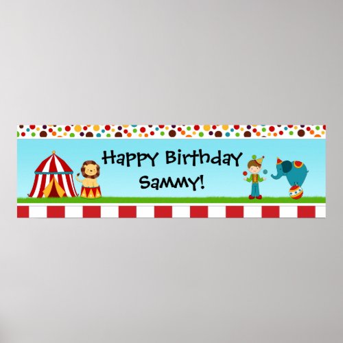 Circus Birthday Party Banner 40x12 Poster