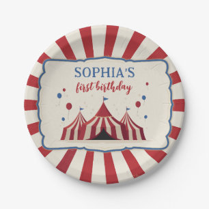 Circus Birthday Party Carnival 1st Birthday Paper Plates