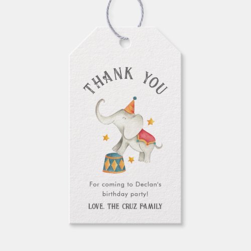 Circus Birthday Party Favor Tags