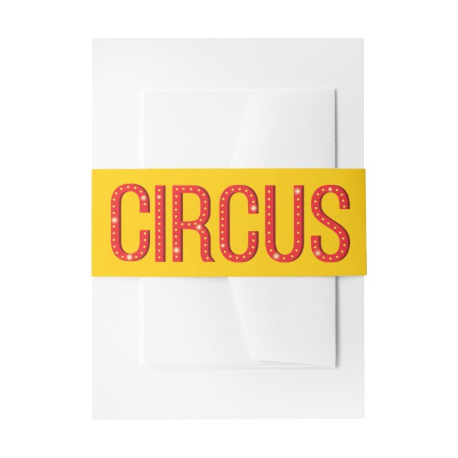 Circus Birthday Party Fun Yellow Colorful Invite Invitation Belly Band (Front Example)