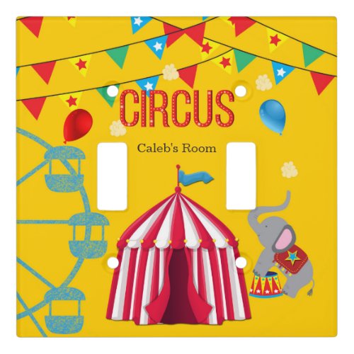 Circus Birthday Party Fun Yellow Colorful Kids Light Switch Cover