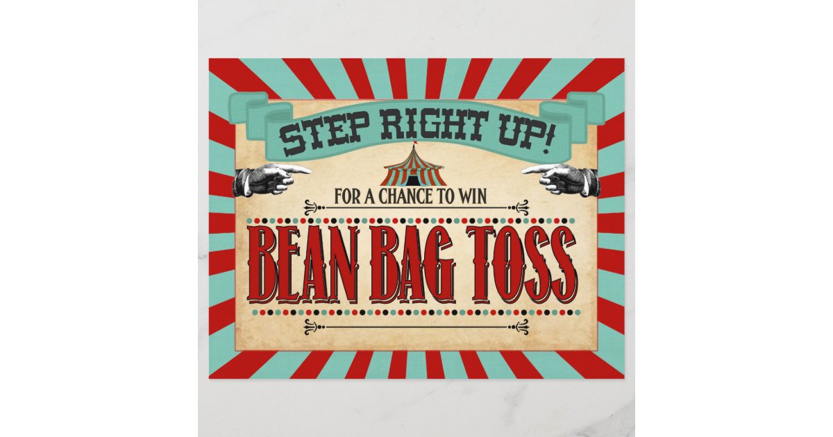 Circus Birthday Party Game Sign Bean Bag Toss | Zazzle.com