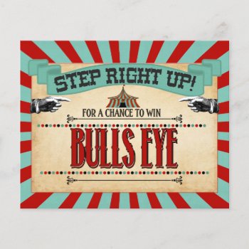 Circus Birthday Party Game Sign Bulls Eye by TiffsSweetDesigns at Zazzle