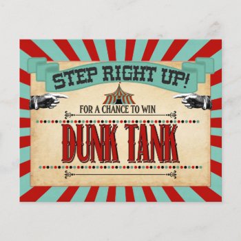 Circus Birthday Party Game Sign Dunk Tank by TiffsSweetDesigns at Zazzle