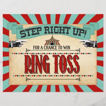 Circus Birthday Party Game Sign Ring Toss by TiffsSweetDesigns at Zazzle