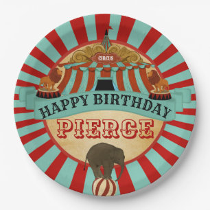Circus Birthday Party Happy Birthday Plate