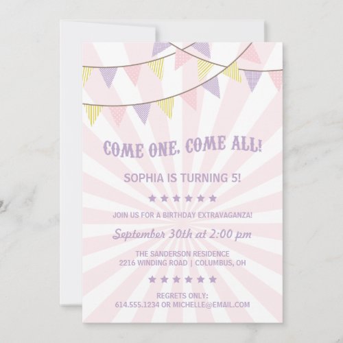Circus Birthday Party Personalized Announcements