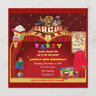 circus birthday party invitation
