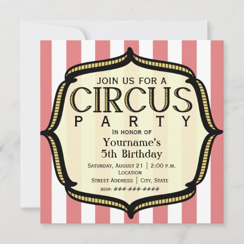 Circus Birthday Party Invitation