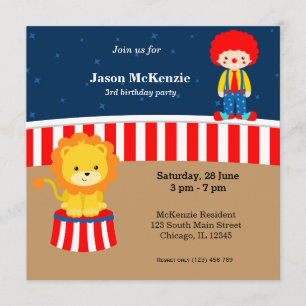 Circus Birthday party Invitation