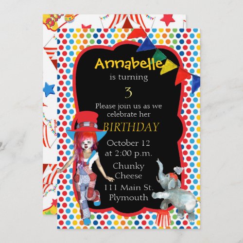 Circus Birthday Party Invitation