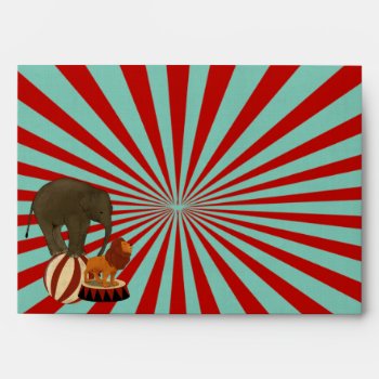 Circus Birthday Party Invitation Envelope by TiffsSweetDesigns at Zazzle