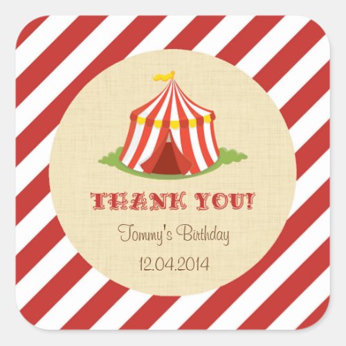 Circus Birthday Party Sticker