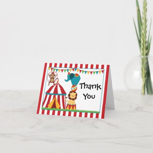 Circus Birthday Party Thank You Card