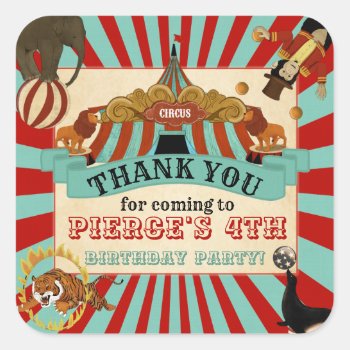 Circus Birthday Party Thank You Favor Tag by TiffsSweetDesigns at Zazzle