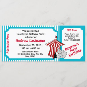 Circus Birthday Pass Invitation
