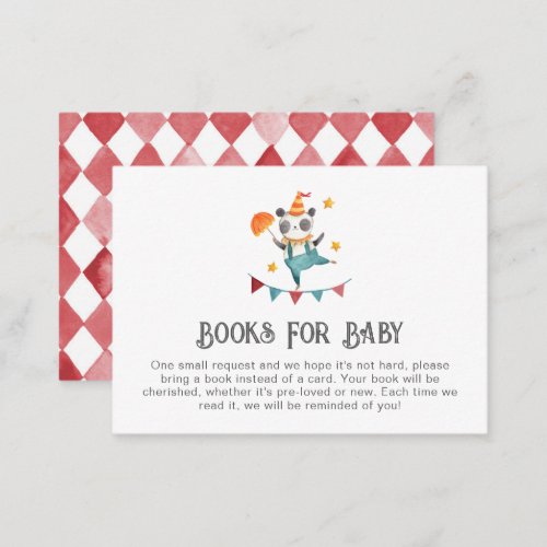 Circus Books For Baby Card  Carnival Baby Shower