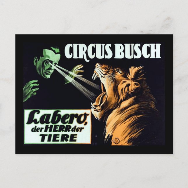 Circus Busch, Labero the Hypnotist Postcard (Front)