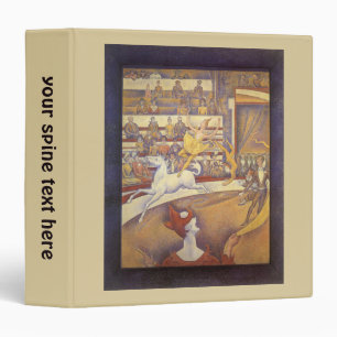 Circus by Georges Seurat, Vintage Pointillism Art 3 Ring Binder