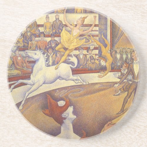Circus by Georges Seurat Vintage Pointillism Art Coaster