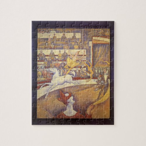 Circus by Georges Seurat Vintage Pointillism Art Jigsaw Puzzle