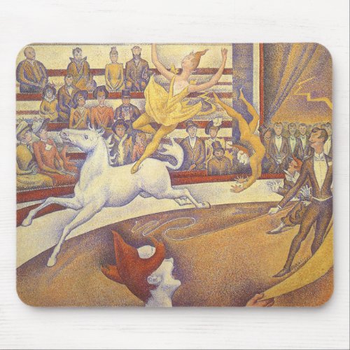 Circus by Georges Seurat Vintage Pointillism Art Mouse Pad