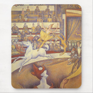 Circus by Georges Seurat, Vintage Pointillism Art Mouse Pad