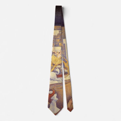 Circus by Georges Seurat Vintage Pointillism Art Neck Tie