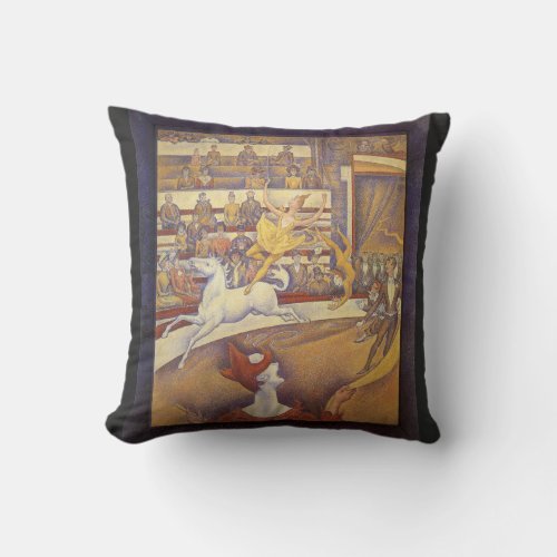 Circus by Georges Seurat Vintage Pointillism Art Throw Pillow