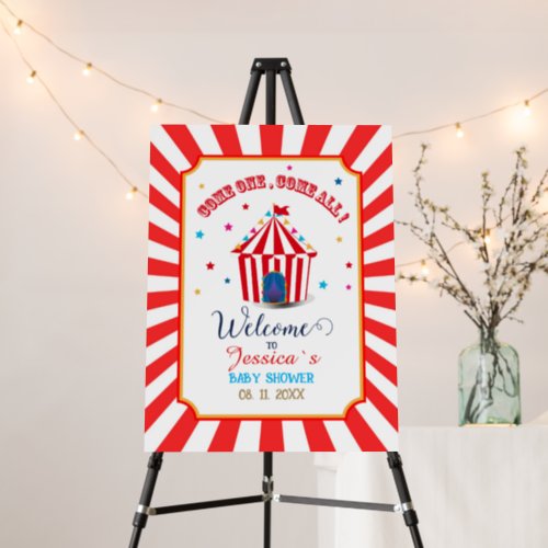 Circus Canival watercolor baby shower welcome Foam Board
