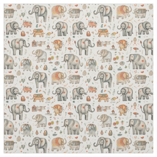 Circus Capers: Whimsy Elephant Fabric