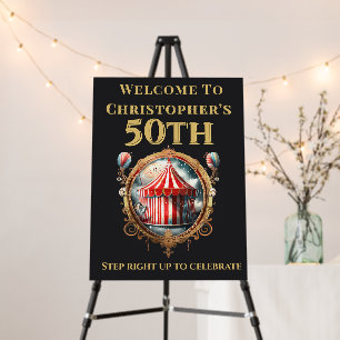 Circus Carnival 50th Birthday Welcome Sign