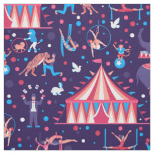 circus carnival acrobat trapeze whimsical fabric