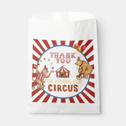 circus carnival animals birthday or baby shower favor bag