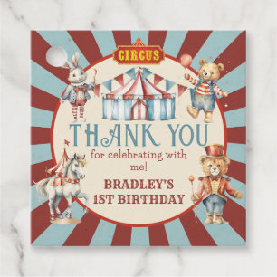 Circus Carnival & Animals Birthday Thank You Favor Tags