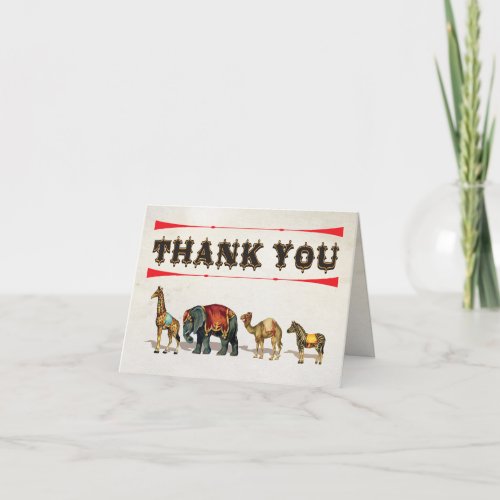 Circus Carnival Animals Thank you note cards