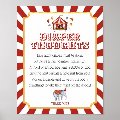 circus carnival baby shower diaper thoughts sign