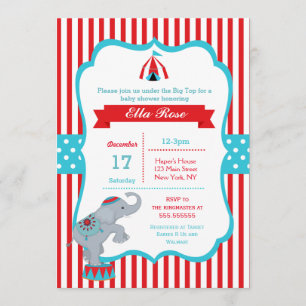 Circus Carnival Big Top Baby Shower Invitations