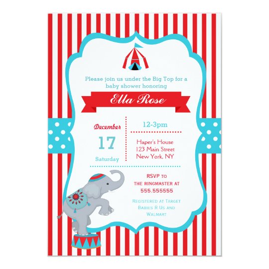 Circus Carnival Top Baby Shower Invitations Zazzle Circus Carnival Top Baby Shower Invitations