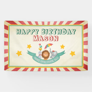 Circus Carnival Birthday Banner Vintage Party