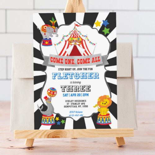 Circus Carnival Birthday Invitation