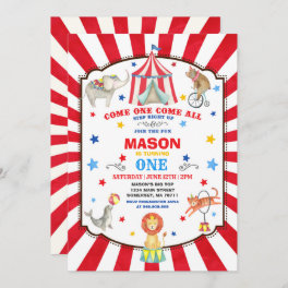 Circus Carnival Birthday Invitation Circus Party