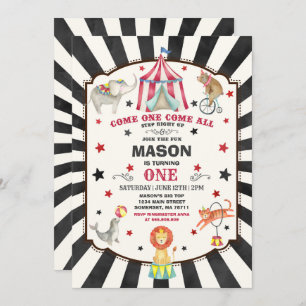 Circus Carnival Birthday Invitation Circus Party